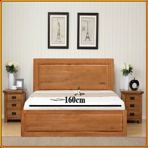 Giường Nhật 1m6 + 0 Hộc Tủ : Giường Ngủ Gỗ Sồi - Màu Tự Nhiên